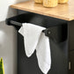 Rolling Kitchen Island, Kitchen Cart on Wheels with 2 Storage Drawers, 2 Door Cabinets and Towel Rack for Dining Room (Black, 2-Doors)