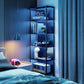 5-Tier Bookshelf, Freestanding Bookcase with LED Lights and Metal Frame for Living Room, Bedroom, Home Office, Black