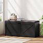Shoe Storage Bench with Padded Seat, Entryway Bench Holds up to 352 lb, Shoe Organizer, 8 Pairs, Black Wood Grain