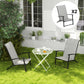 Set of 2 Folding Lawn Chairs, Outdoor Folding Chairs with Armrests, High Backrest for Backyard Balcony, Grey