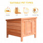 Wooden Rabbit Hutch, Bunny Cage with Waterproof & Openable Asphalt Roof, Outdoor Cat House Guinea Pig Cage Duck Shelter, Indoor Outdoor Use, 20" x 16.5" x 17", Orange