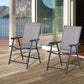 Outdoor Dining Chairs Set of 2, Folding Patio Dining Set with Texteline and Steel Frame for Park Convenient Seat - Grey