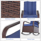 Outdoor Wicker Rocking Chair with Cushion, Patio PE Rattan Recliner Chair with Adjustable Footrest, Armrests, Red