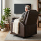 Power Lift Recliner Chair for Elderly, PU Leather Lift Chair with Thick and High Back, Footrest, Remote, Side Pockets, Cup Holders, Reclining Sofa for Living Room, Brown