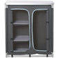 Aluminum Camping Table, Camping Kitchen Station Cook Cupborad with 3-Shelf, Storage Organiser for BBQ Party Picnic Grey