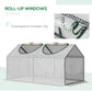 47" x 24" x 24" Portable Mini Tunnel Greenhouse Garden Planting Outdoor Flower Warm House Box with 2 Windows Steel Frame PE Cover, White