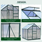 6.2' x 6.3' x 6.6' Clear Polycarbonate Greenhouse, Large Walk-In Green House Garden, Plants Grow, Galvanized Sheet Frame w/ Slide Door