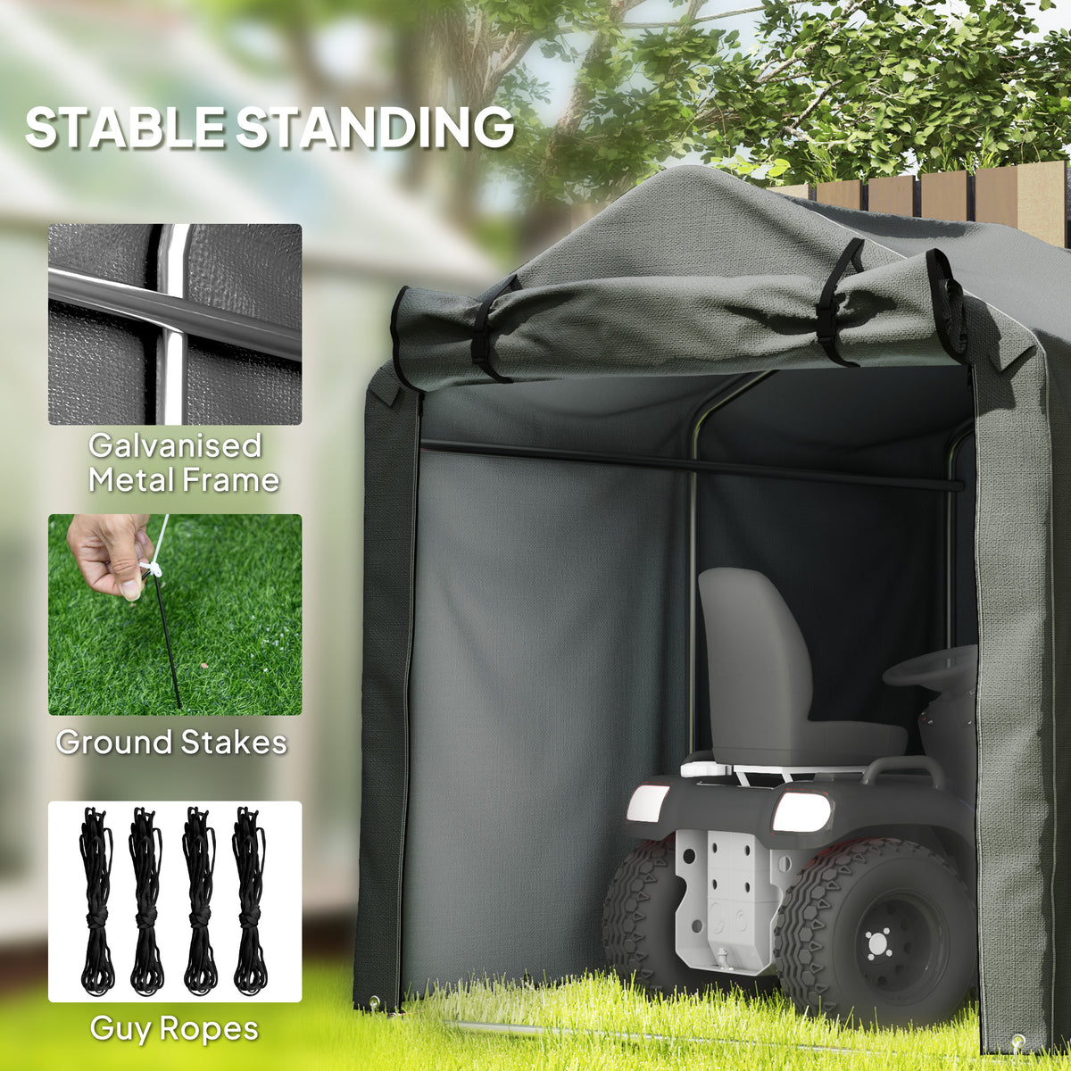 Bike Shed with Roll-Up Door