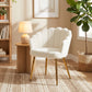 Accent Chair Petal-Back Design Modern Living Room Chair with Metal Legs Cream