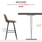 PU Leather Counter Height Bar Chairs Set of 2, 27.75" Bar Stools with Metal Legs for Dining Area, Kitchen Island, Brown