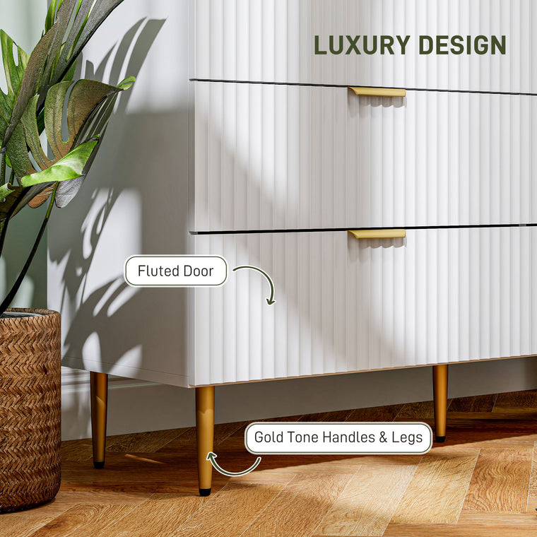 6-Drawer Dresser with Gold Legs