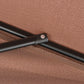 7.5ft Half Umbrella Semi Patio Parasol with Crank Handle, Top Vent for Garden, Balcony- NO BASE INCLUDED, Coffee