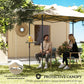 5 x 8.5 ft Pop Up Grill Gazebo with 2 Shelves, UPF 50+ Outdoor Instant Canopy Portable Shelter with Carry Bag, Khaki