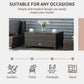 Rattan Wicker Coffee Table with Glass Top Outdoor Garden Patio Furniture Brown Tempered