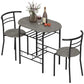 Dining Table Set of 3, 31.5" Kitchen Table and Chairs Set for 2 with Shelf, for Small Space, Dining Room, Living Room
