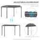 9.7' x 9.7' Outdoor Pergola with Retractable Roof, Aluminium Louvered Pergola Canopy Gazebo for Lawn Garden Patio, Grey