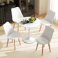 Round Dining Table Set for 4 with Pedestal Base, PU Padded Seats, for Small Space, Apartment, White