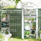 Portable Greenhouse, Outdoor Hot House Plant Flower Greenhouse with 4 Tier Shelves, PE Cover, White
