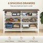Wide Dresser for Bedroom with 6 Drawers Storage Chest of Drawers for Living Room, Closet, Laundry, Entryway