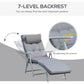 Outdoor Folding Chaise Lounge Chair Recliner with Portable Design, Adjustable Backrest, Cushion and Headrest, Black