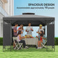 10 x 10 FT Canopy Gazebo, Double Roof Patio Gazebo with Screen Panels and Metal Frame for Deck, Backyard, Dark Grey