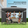 10' x 10' Dark Grey Canopy Gazebo with Screen Panels