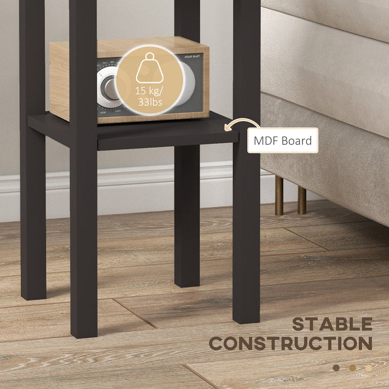 2-Tier Side Table with Drawer - Coffee