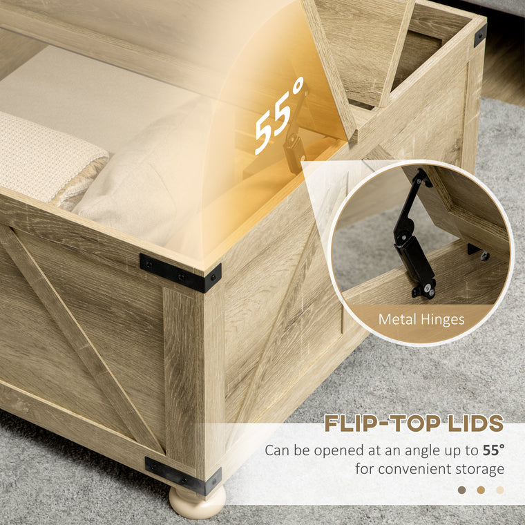 Square Coffee Table with Flip-Top Storage