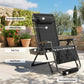 Zero Gravity Chair, Reclining Outdoor Lounger Chair with Cup Holder, 400 LBS Capacity, Black