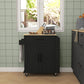 Rolling Island with Wheels for Kitchen, Kitchen Island on Rollers with Power Outlets, Drawer and Doors