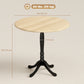 Round Pedestal Dining Table for 2-4 - Natural Wood and Black