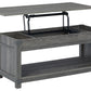 Freedan - Grayish Brown - Rect Lift Top Cocktail Table