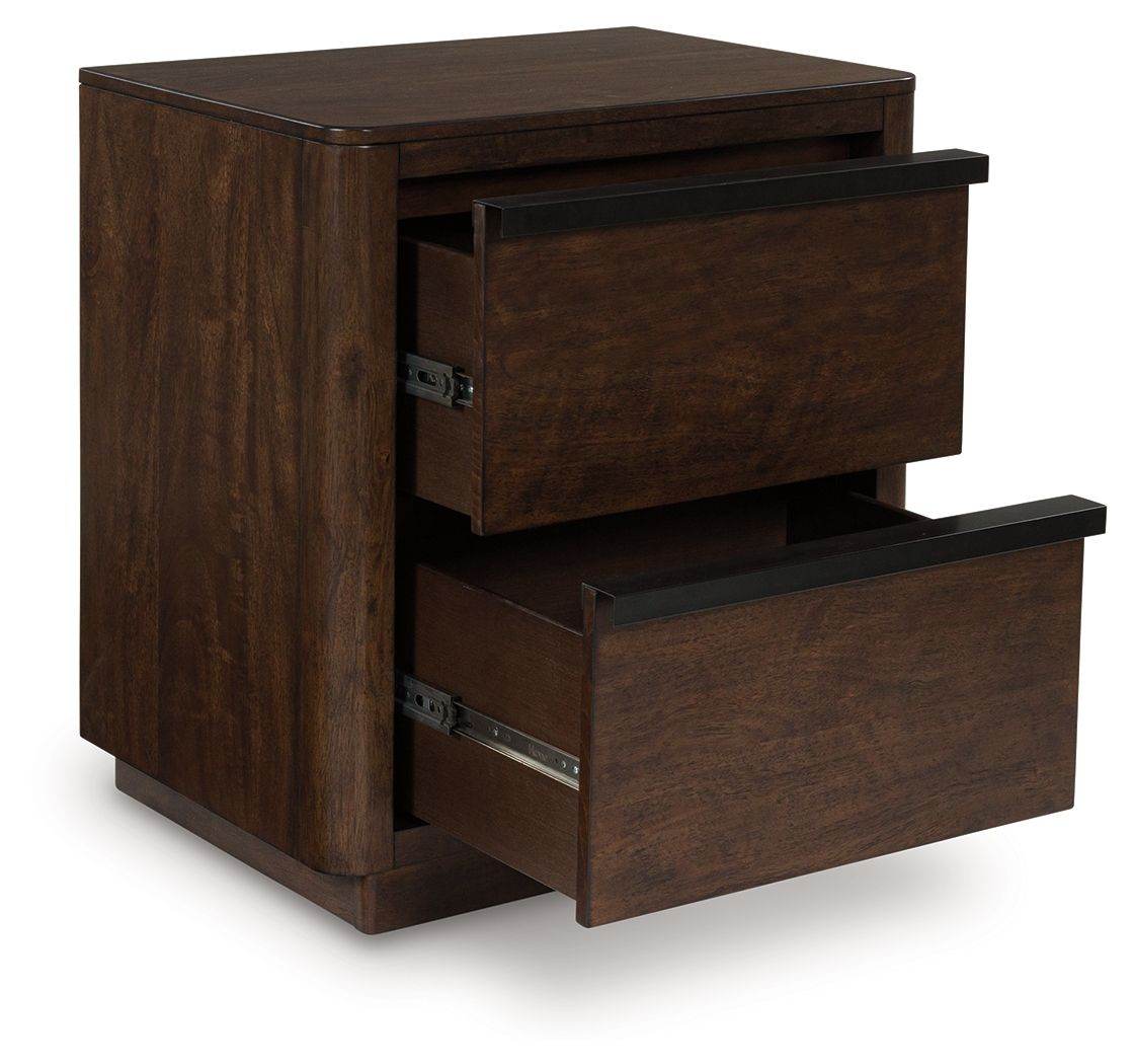 Dilenno - Dark Brown - Two Drawer Night Stand - Forward Furniture