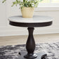 Henridge - Black / White - Accent Table With Pedestal Base