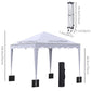 10' x 10' Pop Up Canopy Tent with Sand Bags, Instant Shelter with Adjustable Height and Carry Bag, Garden Outdoor Party Tent, White