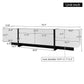 Modern TV Cabinet with Ample Storage and Soft-Close Hinges, Sturdy TV Stand for Living Rooms, 74.5'' L x 14'' W x 17.5'' H, Black+White