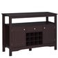 Buffet Bar Cabinet with 12-Bottle Wine Rack - Espresso