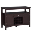 Buffet Bar Cabinet with 12-Bottle Wine Rack - Espresso