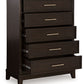 Neymorton - Dark Grayish Brown - Five Drawer Chest