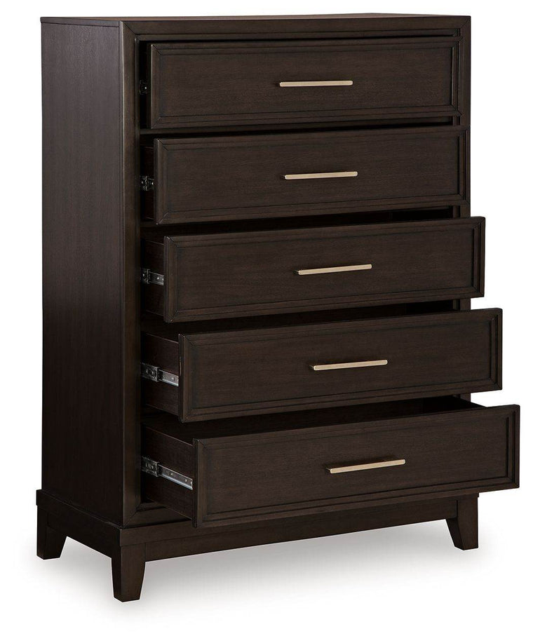 Neymorton - Dark Grayish Brown - Five Drawer Chest - Forward Furniture