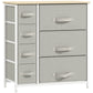 Dresser for Bedroom with 7 Drawers, Chest of Drawers with Metal Frame, Fabric Dresser for Living Room, Light Grey