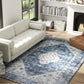 5x7 Area Rug, Vintage Machine Washable Rug, Non-Slip Floor Carpet for Living Room, Bedroom, Dining Room, Blue