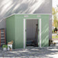 7'x 4' Metal Patio Storage Shed Garden Lockable Shed Tool Utility Storage Unit, Light Green