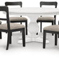Greddinton - Round Dining Table Set - Black Chairs
