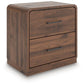 Fortlorn - Walnut Brown - Two Drawer Night Stand - Forward Furniture