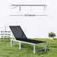 Outdoor Lounge Chair, 5-Position Reclining Outdoor Chaise Lounge Tanning Chair with Mesh Seat, Black