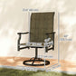 Patio Swivel Chair Set of 2, Swivel Rocker Outdoor Chairs with High Back, for Lawn Garden Backyard Deck, Brown
