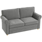 59" Loveseat Sofa for Bedroom, Modern Love Seats Furniture, Upholstered 2 Seater Couch with Solid Steel Frame and Beech Wood Legs for Living Room, Med Grey