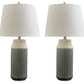 Afener - Ceramic Table Lamp (Set of 2) - Blue / Beige