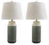 Afener - Ceramic Table Lamp (Set of 2) - Blue / Beige